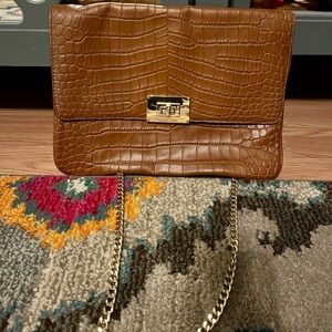 Michael Kors alligator skin brown large clutch